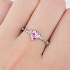 Be the trendsetter with our 14k silver Pink Heart Ring! It's the perfect combination of style and elegance, and it'll make you look even more beautiful. Plus, you'll get all the compliments you deserve! So why wait? Get this one of a kind ring today and start catching looks! Material: -14k silver plated over brass Quantity & Measurement： -Adjustable ring Pink Heart Ring, Pink Heart Rings, Adjustable Ring, Adjustable Rings, Pink Heart, You Deserve, Trend Setter, Heart Ring, Silver Plate