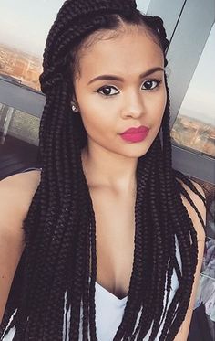 large box braids Ghana Braids Hairstyles, Crochet Braids Hairstyles, Queen Hair, Cute Hairstyles For Short Hair, Braided Hairstyles For Black Women