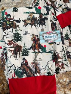 If these aren't the Perfect Christmas Morning Outfit for you and your little! A Razels' Exclusive these high quality, well-made sets are perfect for this Holiday Season! Cowboy Santa delivering packages on his best horses....except one looks a little broncy! Perfect set for all our Cowboys & Cowgirls, young and old alike! 🤠💗 ⚡️Matching Adult also available! ⚡ FIT: This item is true to size FABRIC & CARE: Cotton/spandex blend. Machine washable and dryable! 🧺 More Razels! IMPORTANT SAFETY NOTIC Christmas Morning Outfit, Bell Bottom Outfits, Morning Outfit, Cowboy Santa, Outfit Western, Holiday Pjs, Cowboy Christmas, Boho Boutique, Western Christmas