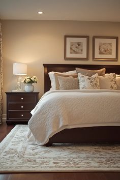 Sleeping Room Ideas, Contemporary Classic Bedroom, Transitional Bedroom Ideas, Classic Contemporary Bedroom, Fashionable Bedroom, Beige Bedrooms, Light And Airy Bedroom, Wood Bedroom Decor, Transitional Bedroom Design