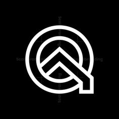 the letter q is made up of two overlapping lines, and it appears to be black and white