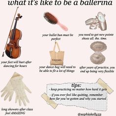 an image of what it's like to be a ballerina with text overlay