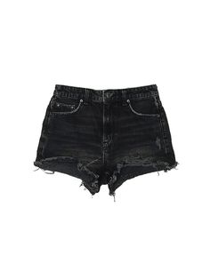 Zara Denim Shorts Size: 4 Bottoms - used. 100% Cotton | Zara Denim Shorts: Black Bottoms - Size 4 Cute Cheap Zara Bottoms, Black Shorts Jeans, Black Mid-rise Washed Bottoms, Black Washed Mid-rise Bottoms, Zara Dark Wash Bottoms With Five Pockets, Zara Dark Wash Five Pocket Bottoms, Zara Dark Wash Five-pocket Bottoms, Summer Distressed Washed Black Jeans, Mid-rise Washed Black Bottoms With Frayed Hem