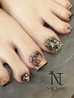 Butterfly Nail Designs, Chanel Nails, Cute Toe Nails, Acrylic Nails Coffin Short, Butterfly Nail