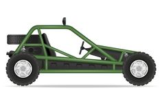 a green dune buggy is shown on a white background