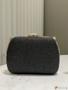 Bird in Bag - Sophisticated Womens Evening Bag, Exquisite Black Diamond-Encrusted Clutch, Stylish and Versatile, Ideal for Gala Events, Weddings, Celebrations, and Shoulder-Sling Fashion Elegant Black Clutch With Detachable Strap, Embellished Handheld Evening Bag, Handheld Embellished Evening Bag, Elegant Clutch Bag For Dinner, Chic Evening Bag For Dinner, Black Handheld Evening Bag For Wedding, Black Embellished Bags For Formal Occasions, Black Embellished Evening Bag For Weddings, Black Box Bag With Chain Strap For Evening