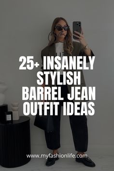 barrel jean outfit ideas Barrel Jean Outfits Fall, Barrel Pants With Boots, How To Style Dress Pants Casual, Very Wide Leg Pants, Crop Wide Leg Jeans Outfit Winter, Leopard Print Barrel Jeans Outfit, Cropped Barrel Jeans Outfit, Barrel Jeans Outfit Winter 2024, Brown Barrel Pants Outfit