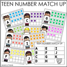 ten number match up with the letters and numbers to be used for this letter matching activity