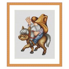 an old man riding on the back of a horse with a lasso in his hand