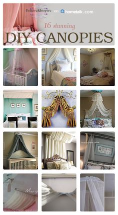 a collage of photos showing different types of beds