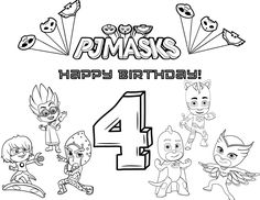 an image of birthday coloring pages for the children to color and learn numbers 4 - 6