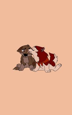 Un Wallpaper de dos Perros bebés enamorados. Basado en la película Balto de Disney Pongo And Perdita Wallpaper, Balto Tattoo Ideas, Dog Art Cartoon, Fox And The Hound Wallpaper Aesthetic, Disney Animal Wallpaper, Disney Animals Wallpaper, Disney Love Wallpapers, Balto Wallpapers, Disney Movie Wallpaper