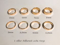 "The rings color in the picture is slightly different to the actual color. Gold Filled is displayed as \"Jewelry Gold\". Please do not compare to your existing rings. We cannot guarantee our rings' color will be exactly matched the color of your other existing rings. All rings are tailor-made according to the size requested by the customer. No returns or exchanges. Fast Processing Time: It will take me 1 -3days to ship out your item. Details : - Width: 3mm, -Thickness: 1mm Material: 14k Gold Fil Ring For Man, Hammered Jewelry, Red Garnet Ring, Casual Frocks, Gold Diamond Band, Stack Ring, Hammered Rings, Pattern Ring, Gay Wedding