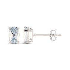 For their March birthday or any occasion, these aquamarine stud earrings are certain to be adored. 14K white gold Each earring features an oval-cut icy blue aquamarine solitaire Friction backs Aquamarine Studs, March Birthday, Solitaire Studs, Icy Blue, Aquamarine Blue, Accessories Jewelry Earrings, Oval Cut, Aquamarine, Women's Earrings