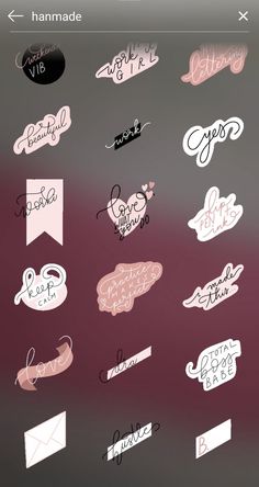 some type of stickers that are on the back of a cell phone, with pink and