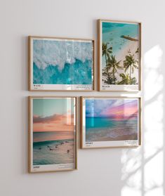 three framed photographs hanging on the wall