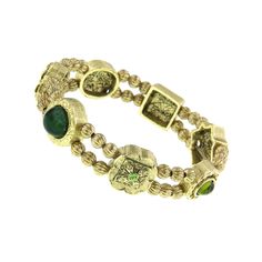 Gold Tone Charm Stretch Bracelet Fringe Accessories, Petite Jewelry, 1928 Jewelry, Jade Gemstone, Peridot Green, Vintage Inspired Jewelry, Peridot Stone, Trendy Earrings, Green Crystal