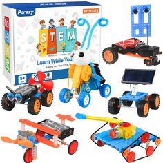 PRICES MAY VARY. 6 Sets STEM Toys : These STEM science kits for kids age 5-7 8-10 10-12 8-12 contain a solar powered car, a wind powered car, an obstacle avoidance robot,a squirmy robot, a transmission tank and a glider. Great stem projects kits for kids age 8-12. Unique Gifts for kids: These toys for ages 8-13 are packaged in a beautiful box, making them the coolest gift for birthday, Christmas, and all kinds of events for boys and girls ages 6 7 8, 9, 10, 11, 12, 13, and up. This is a great op Engineering Crafts, Stem Toys For Kids, Robot Building, Science Kits For Kids, Unique Gifts For Kids, Stem Kits, Stem Projects, Stem Science, Kids Gift Guide