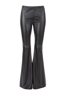 If you love the laid-back charm of bell bottoms you and these quintessential cool-girl faux leather flares are meant to be! The bell bottoms are made out of a black faux leather fabric that looks and feels as luxe as the real thing and will give your look plenty of attitude. The flare pants create a long, lean look while capturing that casually chic attitude of the '70s. With a high rise and dramatic flare, these stretchy bell bottom pants make your legs look a mile long with retro-inspired styl Leather Bell Bottoms, Leather Flare Pants, Chic Attitude, Funky Pants, Casually Chic, Rocker Chick, Rocker Girl, Velvet Flares, Makeover Ideas