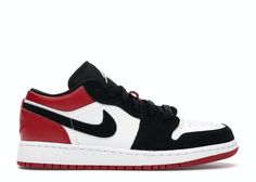 Check out the Jordan 1 Low Black Toe (GS) available on @StockX Nike Jordan Low, Jordan Low, Buy Jordans, Wrestling Shoes, Fashion Shoes Sneakers, Jordan Air, Bike Shoes, New Nike Air, Air Jordan 1 Low