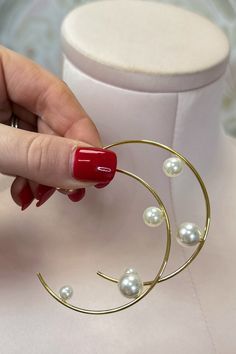 Lana Large Pearl Hoop Earrings - Be You Boutique Pearl Hoop Earrings, Care Products, 18k Gold, Pearl Earrings, Hoop Earrings, Plating, Stainless Steel, Gold