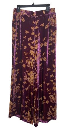 Johnny Was Rising Moon Easy Pant - Gorgeous and Rare! NWT Retail $390 Authentic!  XL Pull on Elasticized waistband 36" - 40" waist 13 1/2" rise 30" inseam Wide leg  Floral print burnout velvet 82% rayon - 18% silk Lined - 100% silk Buy with confidence - Check out my feedback and other listings! Please contact me with any questions. My items come from a clean, pet-free, smoke-free home.  Thanks for looking! Please note:  I ship outside the United States only through eBay's International Shipping Program. Velvet Palazzo, Funky Fits, Rising Moon, Burnout Velvet, Whimsical Fashion, Bohemian Fashion, Virtual Closet, Tag Sale, Clothing Styles