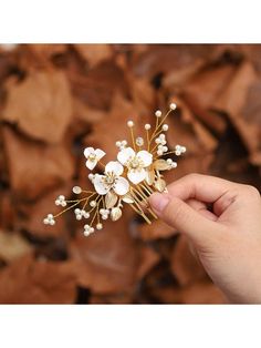 Gold Elegant Collar     Embellished   Wedding & Event Hair Pieces Bridal, Hair Accessories For Bride, Accessories For Bride, Pearl Hair Piece, Birthday Costume, Flower Girl Hair Accessories, Leaf Headpiece, Gold Hair Comb, Bridal Headwear