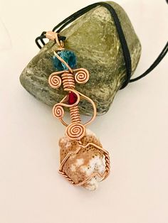 Fossilized Coral Wire Wrap Wand Necklace Handmade Wire Wrap Crystal Wand Oversized Jewelry Handmade Copper Necklace For The Beach, Oversized Jewelry, Fossilized Coral, Wire Wrapping Crystals, Handmade Wire Wrapped, Crystal Wand, Mead, Handmade Wire, Crystal Necklaces