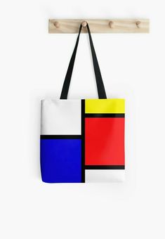 Minimalist Pattern Design, Bag Shelves, Mondrian Design, Mondrian Art, Smocking Patterns, Primary Colours, Crochet Pouch, Minimalist Pattern, Art Bag