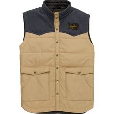 Howler Brothers - Rounder Vest - Men's - Buckskin/Naval Blue Corduroy Functional Cotton Vest For Outdoor Activities, Winter Adventure Vest With Pockets, Outdoor Quilted Sleeveless Vest, Outdoor Sleeveless Quilted Vest, Quilted Sleeveless Vest For Outdoor, Rugged Outdoor Winter Vest, Rugged Winter Vest For Outdoor Activities, Rugged Outdoor Vest With Pockets, Sleeveless Quilted Vest For Outdoor Activities