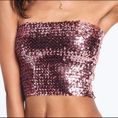 Pink Victoria’s Secret Bling Sequin Bandeau Tube Top This Comfy Longline Bandeau Is Unlined And Wireless For Maximum Comfort And A Natural Look Stretchy Unlined Pull On Style Wireless Sequin Details Nwt Sequin Tube Top, Pink Cropped Hoodie, Pink Tube Top, Pink Hoodie Victoria Secret, White Crop Top Tank, Color Block Tee, Crop Top Tees, Pink Crop Top, Tie Dye Long Sleeve