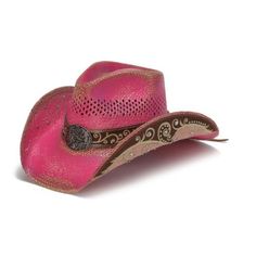 Stampede Pink Straw Cowboy hat "sassy petunia" | Rhinestones | women's Womens Straw Cowboy Hat, Pink Cowboy Hat, Black Cowboy Hat, Black Cowboys, Outback Hat, Felt Cowboy Hats, Straw Cowboy Hat, Western Hats, Cowgirl Hats