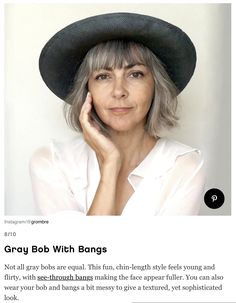 Salt And Pepper Bob With Bangs, Grey Hair Lob, Bob Grey Hair, Salt And Pepper Bob, French Girl Bob, Claire Underwood, Grey Bob, French Bob, Bob With Bangs