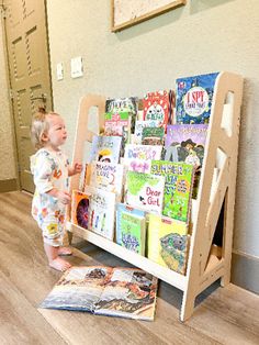 (eBay) Large Montessori Bookshelf – Toddler Bookcase - Childrens Furniture Toddler Bookcase, Furniture Nursery, Montessori Bookshelf, Playroom Inspiration, Hidden Book, Diy Montessori, Wooden Bookshelf, Montessori Playroom, Toddler Birthday Gifts