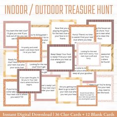 an info sheet with instructions on how to use the outdoor treasure hunt