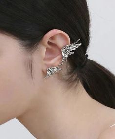 Never seen prettier ear cuffs like this! Wear the moon and star on your ears, and you’ll be the shining star among the crowd. These delicate ear cuffs are perfect for someone unique. One of a kind ear cuff is also perfect for wedding or party. Material: Body-White gold(Rhodium) plated vermeil. Length: 6.9cm The shape can be adjusted to fit your ear better. Adjustable Silver Ear Cuff Trendy Style, Adjustable Metal Trendy Ear Cuff, Adjustable Silver Trendy Ear Cuff, Trendy Metal Ear Cuff For Party, Party Metal Ear Cuff With Ear Wire, Trendy Metal Ear Cuff With Matching Earrings, Nickel-free Silver Cartilage Earrings For Party, Pierced Metal Ear Cuff For Party, Metal Ear Cuff As A Gift