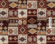 an area rug with many different colors and patterns on it, including red, brown, beige