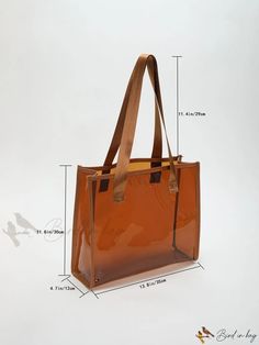 Bird in Bag - Shoulder Tote Bag - Medium Size Large Box Bag For Daily Use, Large Capacity Box Bag For Daily Use, Large Daily Use Box Bag, Rectangular Clear Shoulder Bag For Shopping, Clear Rectangular Bag, Rectangular Bags With Clear Strap For On-the-go, Clear Strap Shoulder Bag For Shopping, Clear Rectangular Shoulder Bag, Modern Clear Rectangular Bag