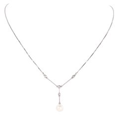 14k White Gold Pearl And Diamond Dangling Milgrain Bar Pendant Necklace Diamond Pearl Necklace, 14K Pearl Necklace, Genuine Freshwater Pearl Pendant, Solitaire Diamond, 14K White Gold, Bridal Wedding JewelryMaterial: 14k White GoldLenght: 16"Weight: 3.1gDiamonds: 3 x 0.02Ctw=0.06CtwCenter 0.03CtwColor And Clarity: G/SI1Total Carat Weigh: 0.09CtwClasp: Spring RingFor more of our jewelry products, please visit our shop 777jewelryLAFree shipping on all orders within USA.International shipping avail Elegant Wedding Pendant Chain Necklace, Elegant Pendant Chain Necklace For Wedding, Silver 14k Gold Diamond Necklace For Wedding, Elegant White Gold Round Chain Necklace, Formal White Gold Custom Necklace With 17 Jewels, Formal Custom White Gold Necklace With 17 Jewels, Elegant Bridal Necklace With Adjustable Chain For Formal Occasion, 14k Gold Solitaire Necklace For Wedding, Silver Solitaire Necklace In 14k Gold For Wedding