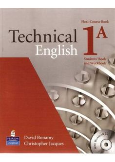 a book cover for technical english 1b student's book and workbook with cd