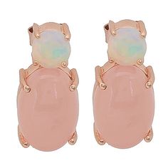 Victoria Wieck 14x10mm Oval Pink Chalcedony & Ethiopian Opal Drop Earrings - The soft feminine combination of pink chalcedony and Ethiopian opal offer Tiffany Style Lighting, Sees Candies, Opal Drop Earrings, Pink Chalcedony, Mens Gold Jewelry, Baccarat Crystal, Soft Feminine, Italian Jewelry, Coin Jewelry