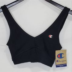 Champion Sports Bra, Nwt Size: Xs Bin: 59 We're So Happy You Stopped By! We Offer New And Very Gently Used Items Only, So You Receive Excellent Merchandise At The Best Price. We Ship Same Or Next Day. Be Sure To Follow Us, We List New Inventory Daily. Any Questions, Please Ask. Fitted Black V-neck Sports Bra, Fitted Black Sports Bra With V-neck, Black V-neck Activewear, Black V-neck Sports Bra For Workout, Black V-neck Activewear For Sports, Black Bra Top, Hot Pink Sports Bra, 90s Sports, Front Zip Sports Bra