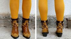 My DIY Refashioned Cowboy Boots | Upstyle Baby Food Jars, Leather Cowboy Boots, Fabric Belt, Rubber Rain Boots, Riding Boots, Cowboy Boots, Brain, Second Hand, Cowboy