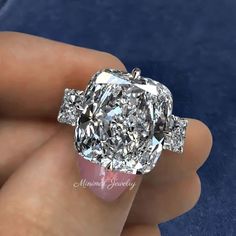 Huge Wedding Rings, Crushed Ice Moissanite, Wide Band Wedding Ring, Famous Engagement Rings, Cushion Cut Moissanite Engagement Ring, Moissanite Engagement Ring Cushion Cut, Solitaire Wedding Ring, Luxury Engagement Rings, Ring Square