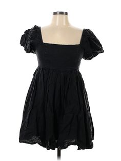 Dissh Cocktail Dress Size: 10 Black Dresses - used. No Fabric Content, Fit & Flare, Square, Short, Short sleeves | Dissh Cocktail Dress - Fit & Flare: Black Dresses - Used - Size 10 Black Cotton Dress For Date Night, Black Cotton Mini Dress For Date Night, Black Mini Dress With Square Neck For Day Out, Black Short Sleeve Sundress, Black Cotton Mini Dress With Square Neck, Black Square Neck Cotton Mini Dress, Black Cotton Mini Dress With Puff Sleeves, Black Cocktail Dress, Fit & Flare