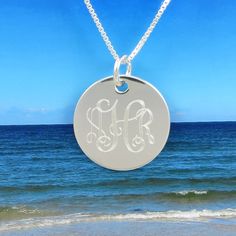 Sterling Silver Necklace  Monogram  Personalized by tiposcreations Monogram Jewelry, Affordable Gifts, Personalized Monogram, Day Wedding, Sterling Silver Necklace, Name Necklace, Custom Engraving, Sterling Silver Necklaces, Bridesmaid Gifts