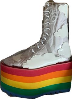 Platforms Shoes, Mood Happy, White Cloud, Rave Festival, Current Mood, Clear Vinyl, Rainbow Stripes, Woman Colour, Dolls Kill