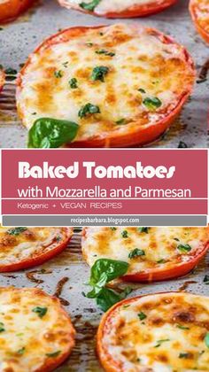 baked tomatoes with mozzarella and parmesan cheese