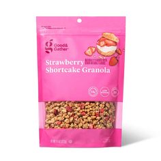 a bag of granola on a white background