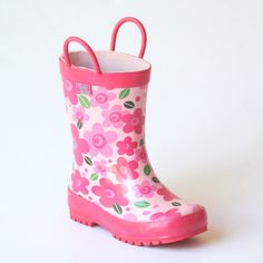 These rain boots for girls by Pluie Pluie come in an adorable pink flower print - great for going out and for wearing to school! Rubber upper Cotton lining for absorbing moisture Tread outsole for slip resistance Pull on handles for easy pulling on & off 6.25" shaft PVC-free Note: Sizes 5-13 (Toddler), 1-2 (Youth) Pink Non-slip Rain Boots With Round Toe, Pink Casual Rain Boots For Rainy Season, Pink Boots For Rainy Spring Weather, Casual Pink Rain Boots For Rainy Season, Pink Rain Boots For Spring, Pink Waterproof Spring Boots, Angel Baby Girl, Flower Rain, Pink Rain Boots